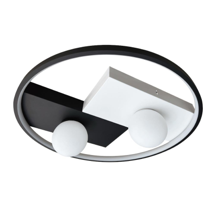 Світильник VIOLUX Smart PICASSO-R 80W, 3000K-6000K, 4400Lm, пульт, 500х500х130мм, чорний, 220615 - 1