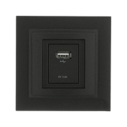 Розетка USB-ЗАРЯДКА, Mono Electric, DESPINA, графіт, 102-202005-177