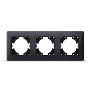 Рамка VIDEX BINERA, чорний графіт, 3 поста, горизонтальна, VF-BNFR3H-BG