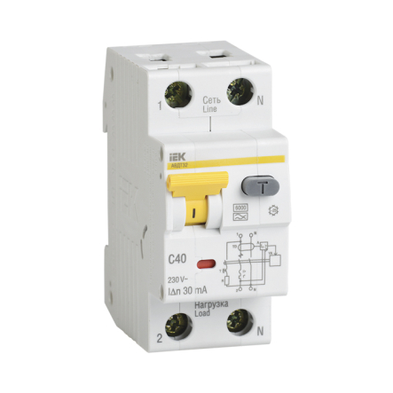 Диференціальний Автоматичний вимикач IEK АВДТ-32 1 + Nр 32а 30мА - 1