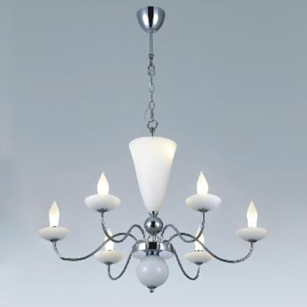 Люстра подвесная KINGLONG MD7705-8A, 8хG9x40W, 720х1000 мм, хром/стекло опал - 1