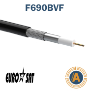 Кабель коаксіальний RG-6 F690BVF-СU black (мідь) EuroSat, 305м
