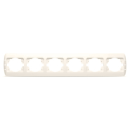 Рамка ZIRVE EL-BI шестерная горизонтальная, крем, (без вставок), 501-000300-252