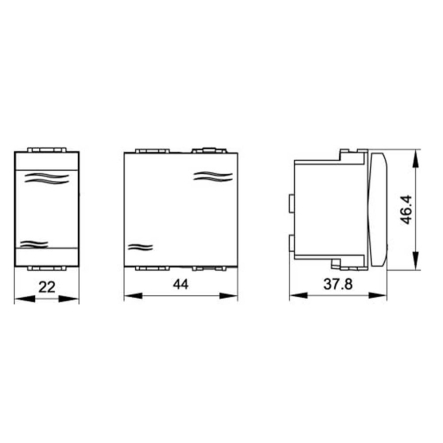 Выключатель однополюсный 10А, 2 модуль, Brava, ДКС, 76002B