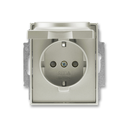 Розетка із заземленням та кришкою ABB Time 5518E-A03499-32 - 1