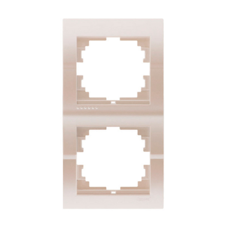 Рамка Lezard DERIY двомісна, вертикальна, перлинно-білий металік, 702-3000-152 - 1