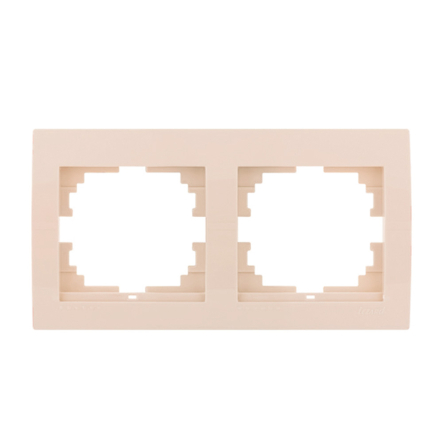 Рамка Lezard DERIY двухместная, горизонтальная, крем, 702-0300-147 - 1