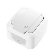 Розетка с заземлением VI-KO Palmiye 1-я, IP54, белая, 90555408