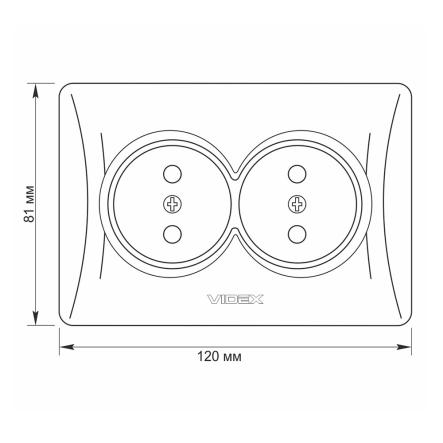 Розетка VIDEX BINERA двойная, серебряный шелк, VF-BNSK2-SS - 3