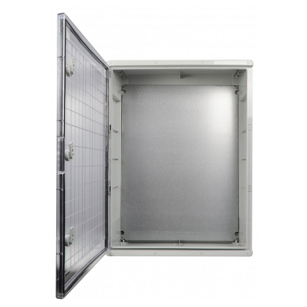 Корпус АБС-пластик АСКО-Укрем, ударостойкий, с монтажной панелью, прозрачные дверки, 60*80*28, ІР65, A0270010033