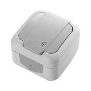 Розетка із заземленням VI-KO Palmiye 1-я, IP54, сіра, 90555508