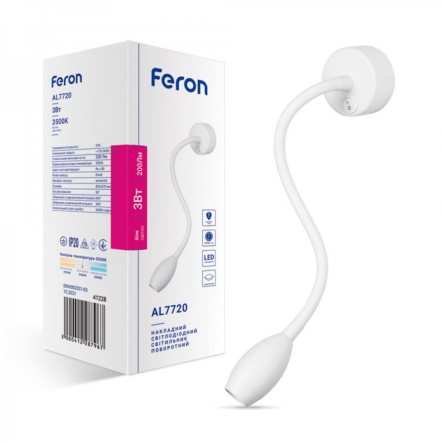 Бра LED Feron, AL7720, COB, 3W, 200Lm, 3500K, белый, 7020 - 1