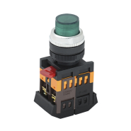 Кнопка IEK ABLFP-22 зеленая d22мм неон/240В 1з+1р