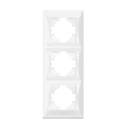 Рамка VIDEX BINERA, белая, 3 поста, вертикальная, VF-BNFR3V-W - 1