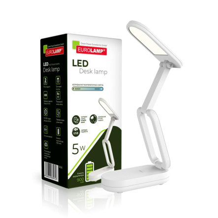 Настільна лампа акумуляторна EUROLAMP LED-TLB-5W, 5 Вт, 900 мАг, 6000-6500K, біла - 1