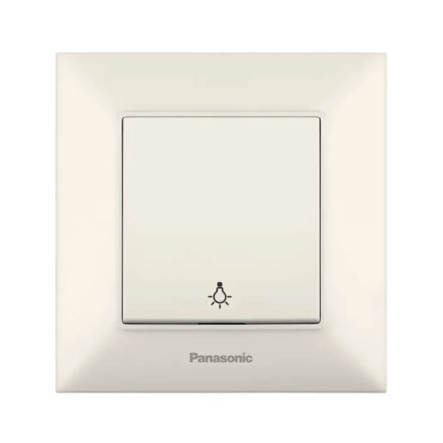 Выключатель кнопковый Panasonic Arkedia Slim, крем, 00162BG - 1