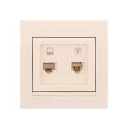 Розетка Lezard DERIY компьютерная +TF, крем, 702-0303-143