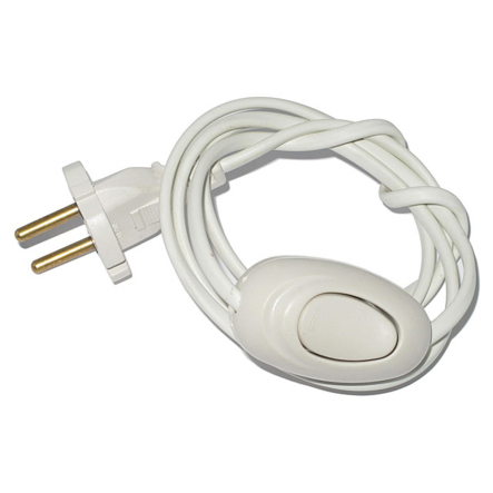 Шнур на бра белый с выключателем 1,2м. (ALFA) - 1