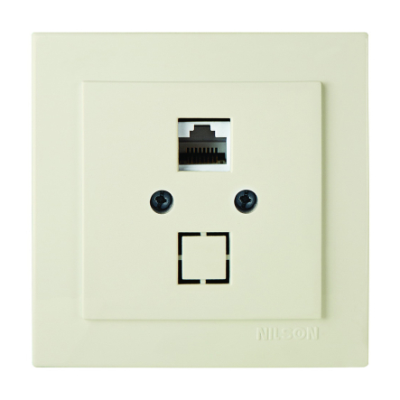 Розетка Nilson Touran компьютерная САТ крем, 24121044 - 1