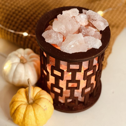 Соляной светильник «Корзина «Квадраты» 1,7кг