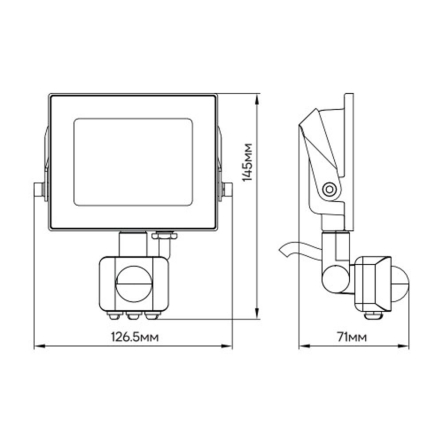 Прожектор светодиодный с датчиком Feron LL-2010ARD 10W 6500K IP65