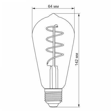 Лампа LED 4W 2100K E27 220V ST64FGD VIDEX Filament
