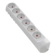 Колодка NEOMAX 6 гнезд с заземлением, белая, NX501600