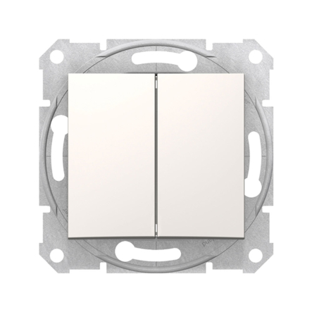 Переключатель двухклавишный Schneider Electric Sedna, слоновая кость, SDN0600123 - 1