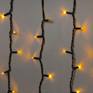 Гирлянда внешняя DELUX, ICICLE, 108LED, 2x1м, 27 flash, желтая/черная, IP44