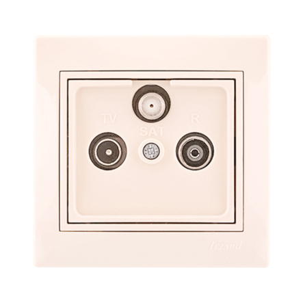 Розетка ТВ+спутник концевая Lezard MIRA, крем, 701-0303-135 - 1