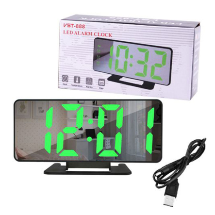 Часы VST-888-4, зеленые, температура, USB