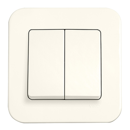 Вимикач 2 кл., VIKO Rollina 90421002, крем - 1