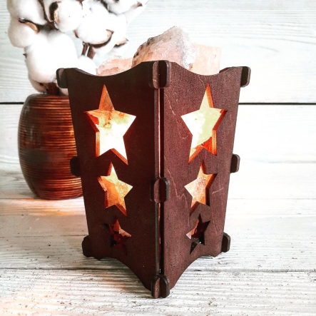 Соляной светильник «Корзина «Звезды» 1кг