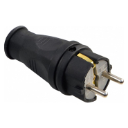 Вилка каучукова АСКО-УКРЕМ A0250010001, 2Р + PE, 16А, IP44, стандартна