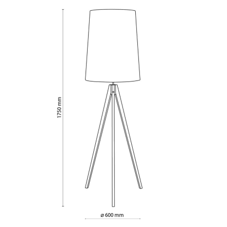 Торшер TK-lighting WALZ 5046, 1xE27х60 Вт, D 50 см, H 165 см, серый