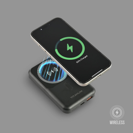 Павербанк с беспроводной зарядкой TITANUM MA02, 10000 мАч, 22.5W, Black