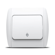 РАСПРОДАЖА! Выключатель EL-BI ZIRVE, проходной, белый, (без вставок), 501-010200-209