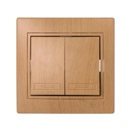 Выключатель Lezard MIRA двухклавишный, Дуб классический матовый, 701-5151-101