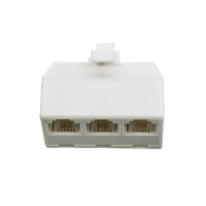 Штекер телефонний midi 6p4c, 3-a, 1штекер-2 гнізда, білий