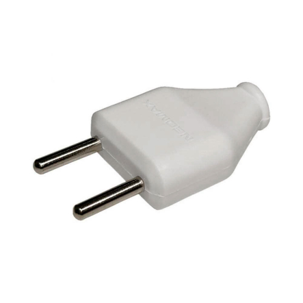 Вилка плоская NEOMAX NX1007, 250В, IP20, белая, без заземления - 1