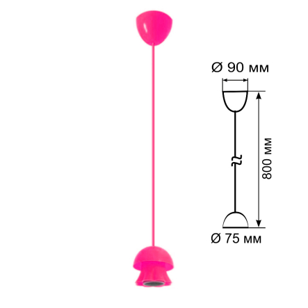 Підвіс ERKA 101, 60W, E27, рожевий, 101006 - 1