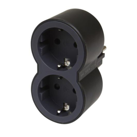 Блок розеточный LEGRAND Стандарт 2х2К+З фронтальные розетки, чёрный