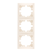 Рамка Lezard MIRA трехместная, вертикальная, без вставки, крем, 701-0300-153