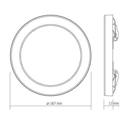 Светильник LED накладной VIDEX DL6R, 12W, 3000-6500K, круг 167х17мм, белый, VL-DL6R-12CW