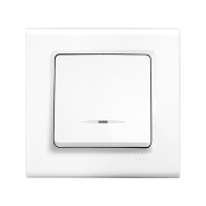 Выключатель 1 кл. с подсветкой, VIKO LINNERA, 90400019, белый