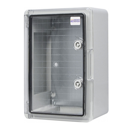 Корпус АБС-пластик АСКО-Укрем, ударостойкий, с монтажной панелью, прозрачные дверки, 25*35*15, ІР65, A0270010026