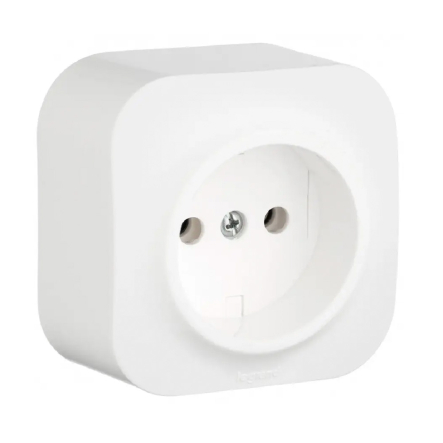 Розетка 1-я 2К без шторок Legrand QUTEO, 782410, білий - 1
