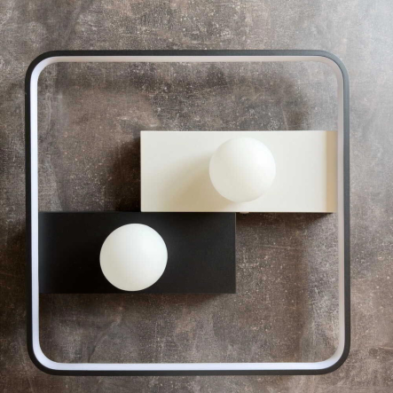 Светильник VIOLUX Smart  PICASSO-S 85W, 3000K-6000K, 5200Lm, пульт, 500х500х130мм, чорний, 220635