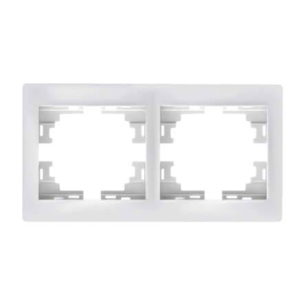 Рамка Lezard MIRA двомісна, горизонтальна, без вставки, біла, 701-0200-147 - 1