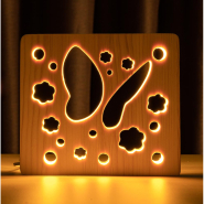 Ночник LED деревянный Бабочка (WW)